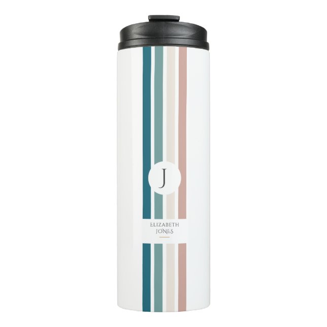 Minimalistisches Design in Pastellfarben Thermosbecher (Vorderseite)