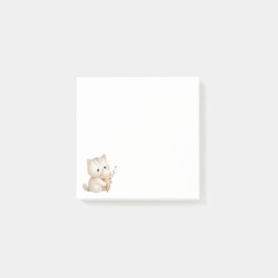 Minimalistisches Design Niedliche Katze mit Eiscre Post-it Klebezettel