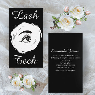 Minimalistisches Design von Lash Tech Schwarz/Weiß Visitenkarte