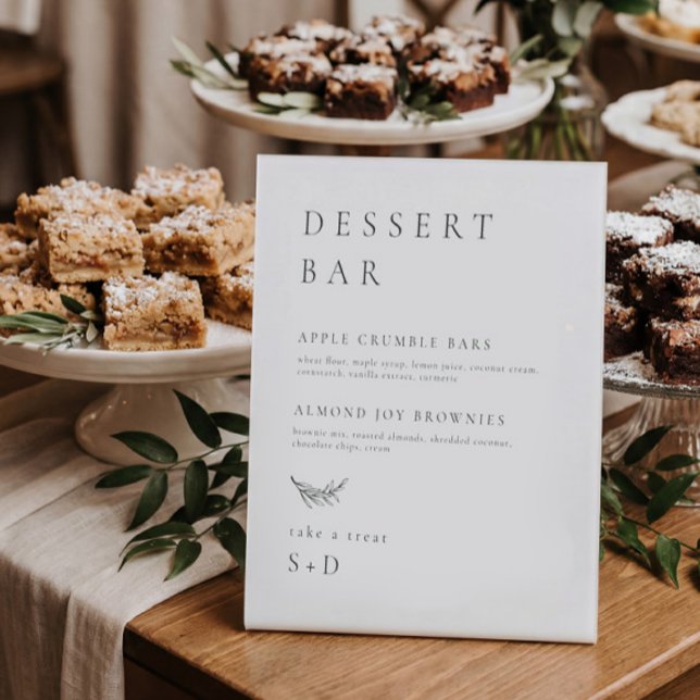 Minimalistisches Dessertmenü Hochzeit Sockelschild (Von Creator hochgeladen)