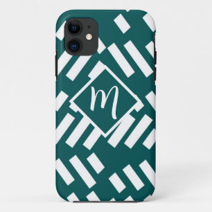 Minimalistisches Diagonal-Streifen-Muster, Monogra Case-Mate iPhone Hülle