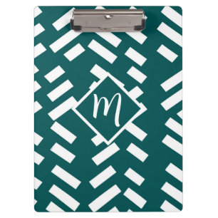 Minimalistisches Diagonal-Streifen-Muster, Monogra Klemmbrett