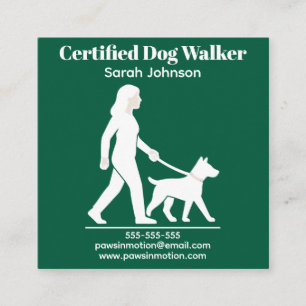 Minimalistisches Dog Walker-Logo Quadratische Visitenkarte
