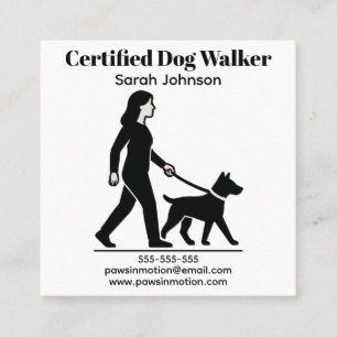 Minimalistisches Dog Walker-Logo Quadratische Visitenkarte