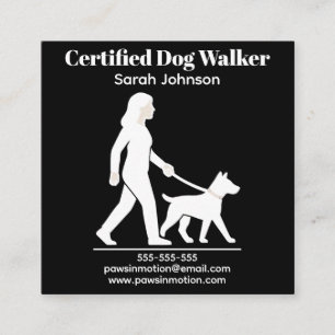 Minimalistisches Dog Walker-Logo Quadratische Visitenkarte