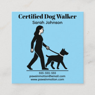 Minimalistisches Dog Walker-Logo Quadratische Visitenkarte