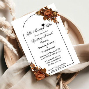 Minimalistisches Drehbuch Orangen Hochzeitsbrunch  Einladung