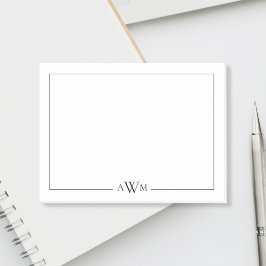 Minimalistisches dreibuchstabiges Monogramm Post-it Klebezettel