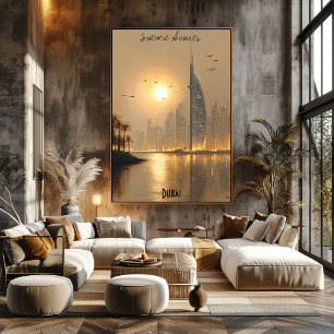 Minimalistisches Dubai Skyline Poster - Nahost