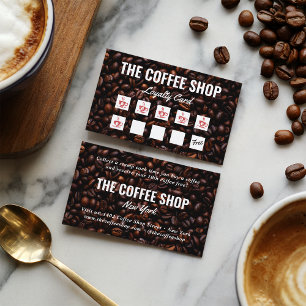 Minimalistisches, dunkelbraunes Kaffeehaus Treuekarte