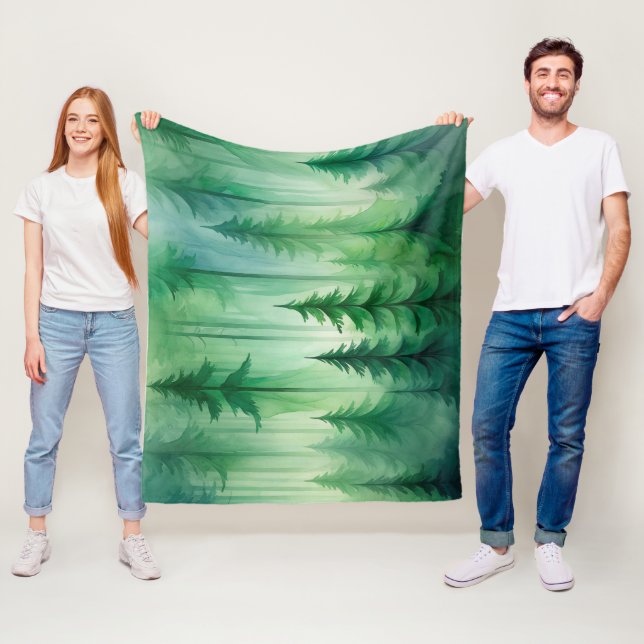 Minimalistisches dunkles Waldgrün-Fleece Fleecedecke (Beispiel)