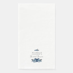 Minimalistisches Dusty Blue und Navy Floral Serviette