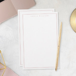 Minimalistisches Dusty Rose Monogramm mit zwei Rah Briefpapier