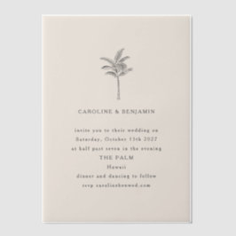 Minimalistisches Ecru Palm Tree Line Ristorante La