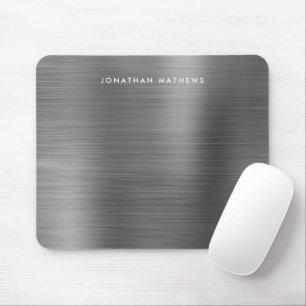 Minimalistisches Edelmetallplattiertes, silbergrau Mousepad