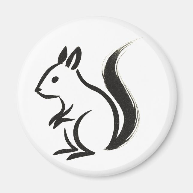 Minimalistisches Eichhörnchen - Farbstier im Magne Magnet (Vorne)