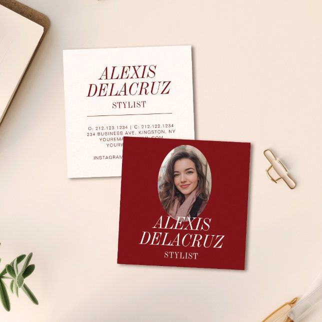 Minimalistisches einfaches Berufliches Foto Modern Quadratische Visitenkarte (Von Creator hochgeladen)