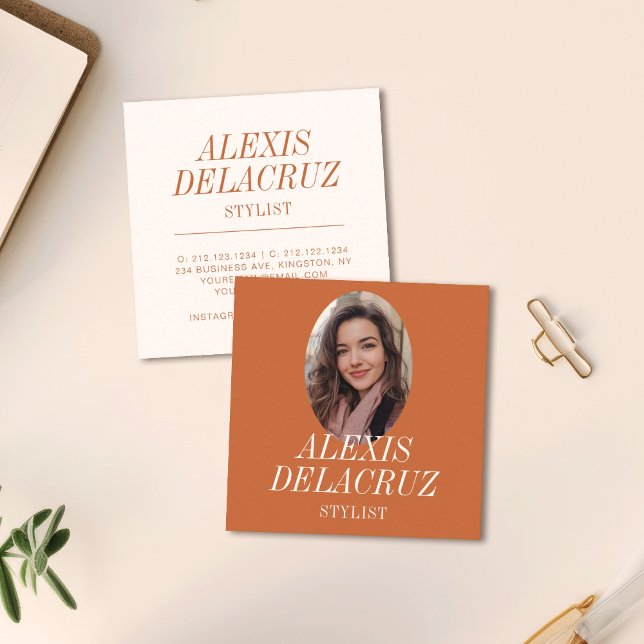 Minimalistisches einfaches Berufliches Foto Modern Quadratische Visitenkarte (Von Creator hochgeladen)