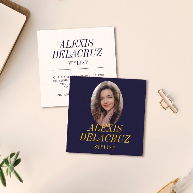 Minimalistisches einfaches Berufliches Foto Modern Quadratische Visitenkarte (Von Creator hochgeladen)