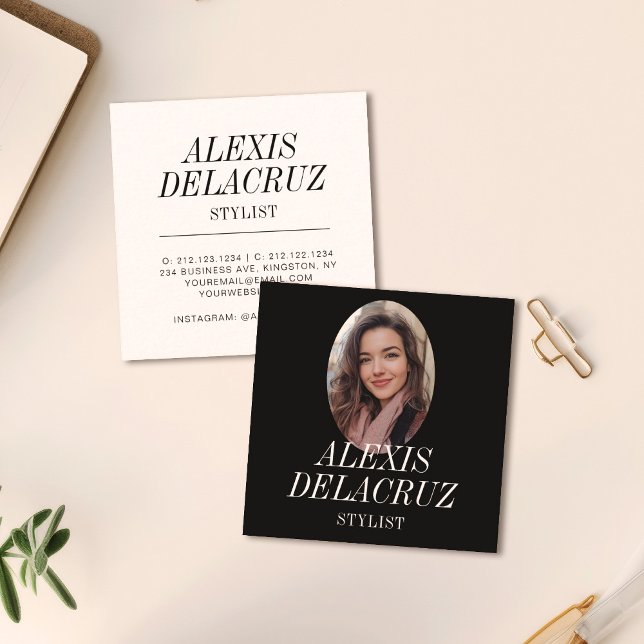 Minimalistisches einfaches Berufliches Foto Modern Quadratische Visitenkarte (Von Creator hochgeladen)