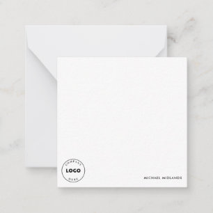 Minimalistisches, einfaches Firmenlogo Schwarz-wei Mitteilungskarte
