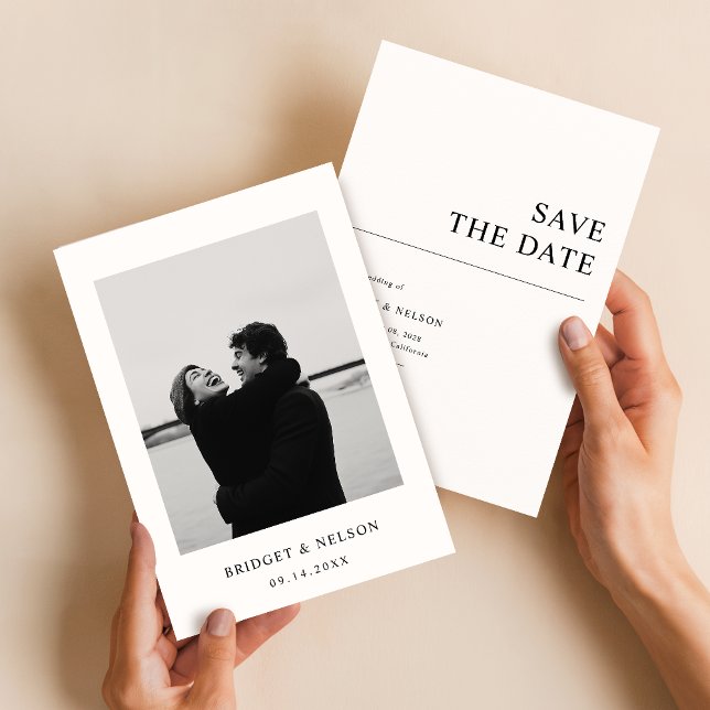 Minimalistisches einfaches Foto Hochzeit speichern Save The Date (Von Creator hochgeladen)