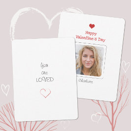 Minimalistisches einfaches Foto Rotes Herz Valenti Feiertagskarte