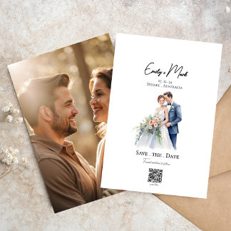 Minimalistisches einfaches Foto Save the Date Einladung