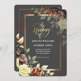 Minimalistisches Einfaches Grauen, Rose-Gold-Rahme Einladung