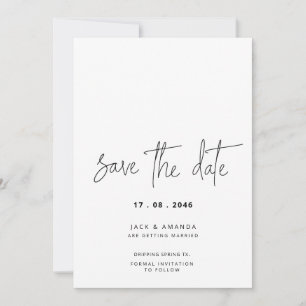 Minimalistisches Einfaches Hochfahren von Skripten Save The Date