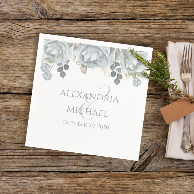 Minimalistisches einfaches Hochzeitskalligrafie-Te Serviette (Von Creator hochgeladen)