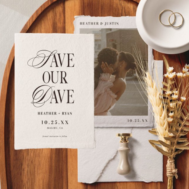 Minimalistisches einfaches Hochzeitsszenario-Foto Save The Date (Von Creator hochgeladen)