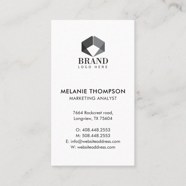 Minimalistisches, einfaches Logo für Ihr Unternehm Visitenkarte (Vorderseite)