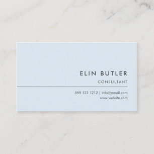 Minimalistisches einfaches Logo-Pastellblau Visitenkarte