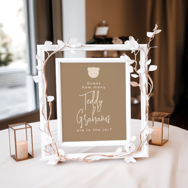 Minimalistisches einfaches, modernes Bear Baby Sho Poster (Von Creator hochgeladen)