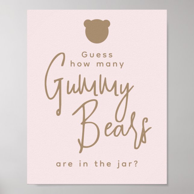 Minimalistisches einfaches, modernes Bear Baby Sho Poster (Vorne)