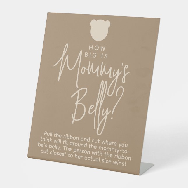 Minimalistisches einfaches, modernes Bear Baby Sho Sockelschild (Vorderseite)