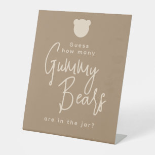 Minimalistisches einfaches, modernes Bear Baby Sho Sockelschild