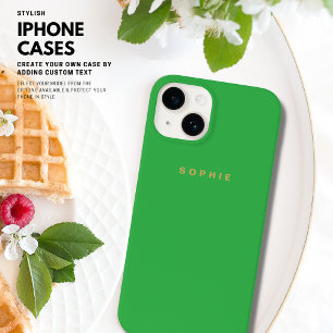 Minimalistisches, einfaches Monogramm-Grünes Gold Case-Mate iPhone 14 Hülle