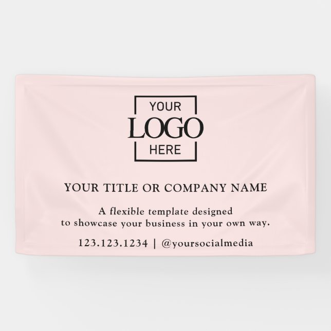 Minimalistisches einfaches rosa Geschäftslogo Prof Banner (Horizontal)