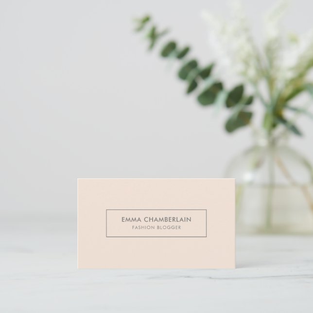 Minimalistisches, einfaches Rosa Visitenkarte (Stehend Vorderseite)