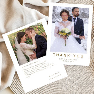 Minimalistisches einfaches Skript mit Herz-Hochzei Dankeskarte