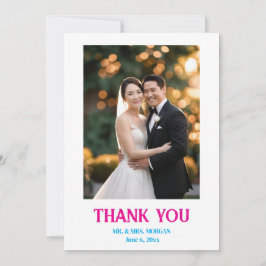 Minimalistisches einfaches Skript mit Herz-Hochzei Dankeskarte