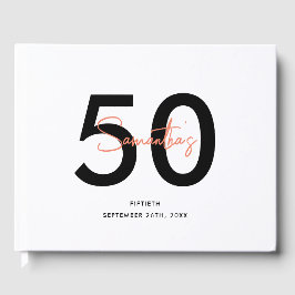 Minimalistisches einfaches Skript zum Geburtstag Gästebuch