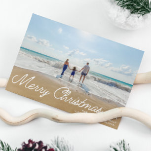 Minimalistisches einfaches Weihnachtsskript-Overla Feiertagskarte