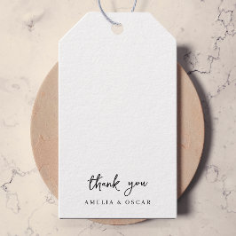 Minimalistisches einfaches Weiß Danke Hochzeit Geschenkanhänger