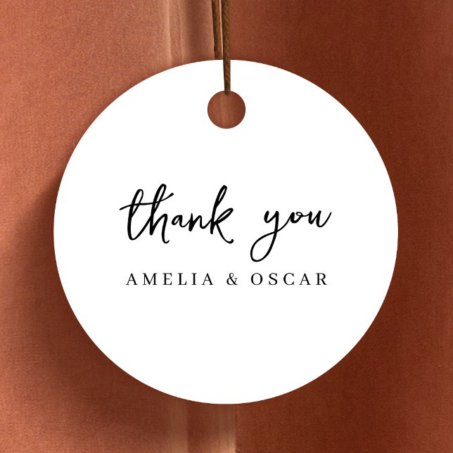 Minimalistisches einfaches Weiß Danke Hochzeit Geschenkanhänger (Von Creator hochgeladen)