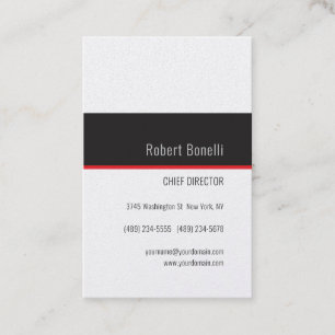 Minimalistisches einfaches Weiß Rot Grau Modern Pe Visitenkarte
