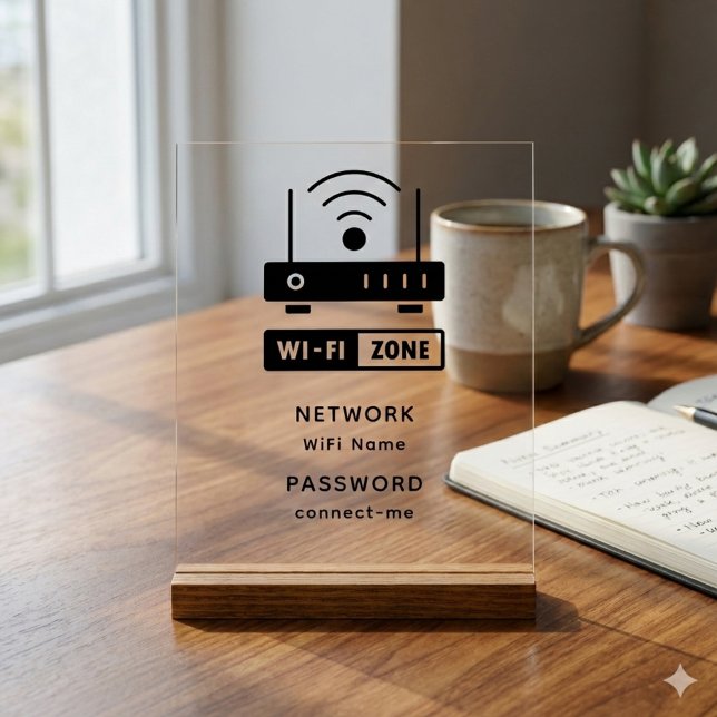 Minimalistisches einfaches WLAN-Zone-Kennwort Acrylschild (Von Creator hochgeladen)