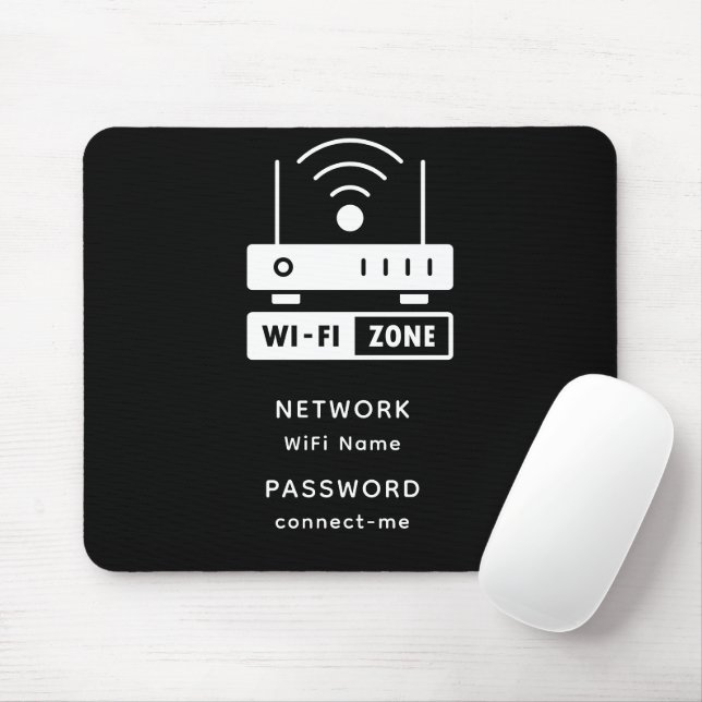 Minimalistisches einfaches WLAN-Zone-Kennwort Mousepad (Mit Mouse)